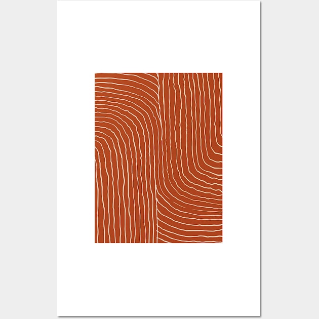 Strokes: Cognac Brown Wall Art by ayeyokp